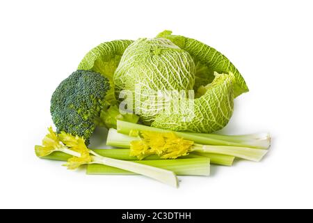 Cabbage, celery and broccoli Stock Photo