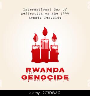 candle. Commemoration International Day of Reflection on the 1994 Rwanda Genocide. design vector illustration. Stock Vector