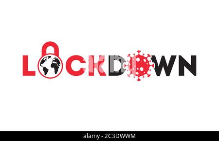 coronavirus lockdown text design vector. social distancing prevent spread disease. Stock Vector