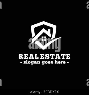 Real estate design template. House logo design. Vector and illustration. Stock Vector