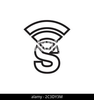 wifi signal letter S icon symbol design vector Stock Vector