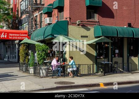 Restivo restaurant in Chelsea in New York outdoor dining, seen on Thursday, June 18, 2020. Phase Two takes effect June 22 in New York City and will allow some outdoor dining.  (© Richard B. Levine) Stock Photo