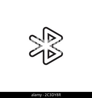 bluetooth line icon symbol vector isolated on white background Stock Vector