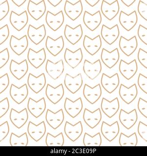 Owl face line art pattern Stock Vector