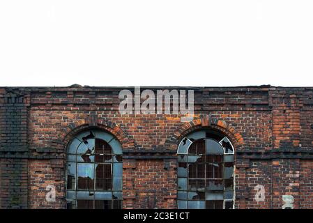 Municipal Slaughterhouse (Mestska jatka), Ostrava, Czech Republic. Former beautiful industrial building, now abandoned brownfield area. Stock Photo