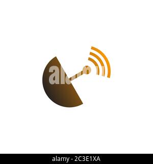 Receiver signal antenna wireless logo design concept template, isolated on white background. Stock Vector