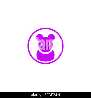 Mouse logo vector design, isolated on white background. Stock Vector