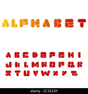 Alphabet vector design, Font graphic logo template, design element, isolated on white background. Stock Vector