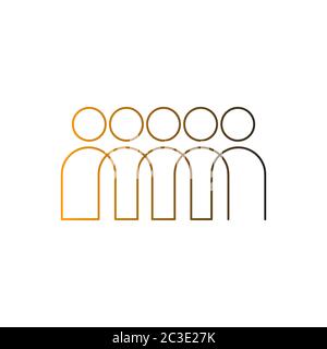 Social network people icon, line design concept, isolated on white background. Stock Vector