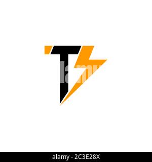 Initial letter TB graphic logo template, Thunderbolt design concept, Abstract business logo, isolated on white background. Stock Vector