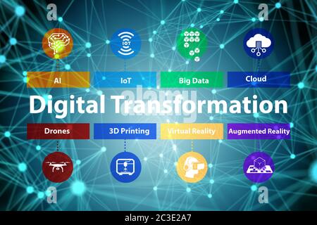 Digital transformation concept - 3d rendering Stock Photo