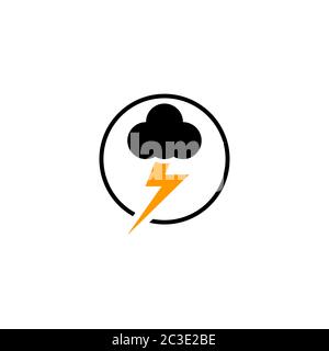 Lightning bolt icon, isolated on white background. Stock Vector