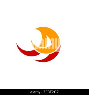 Initial letter A graphic logo template, Fire design concept, Abstract business logo, isolated on white background. Stock Vector