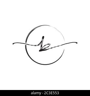 letter B lowercase handwriting wiith circle brush design vector Stock Vector