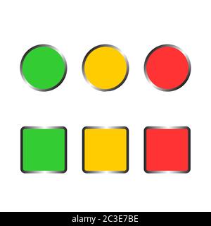 Sign for red, yellow and green zones, isolated on white background. Stock Vector