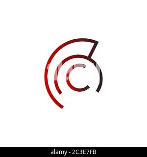 Spartan, letter C logo template, line design concept, isolated on white background. Stock Vector