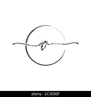 letter O lowercase handwriting wiith circle brush design vector Stock Vector