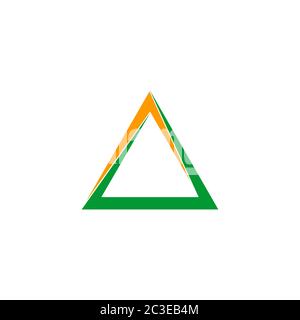 Triangle graphic logo template, isolated on white background. Stock Vector