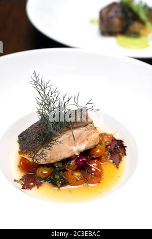 Grilled Salmon Stock Photo