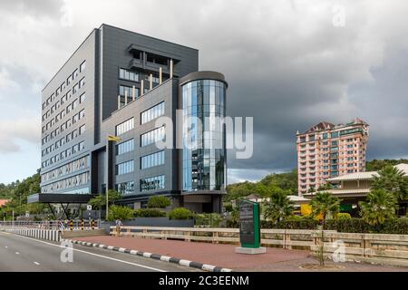 Bandar Seri Begawan, Brunei: Office Building at Kianggeh Road; not occupied by end of 2018. Stock Photo