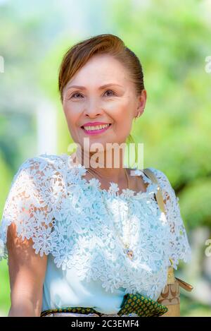 Beautiful Asian middle-aged woman Stock Photo