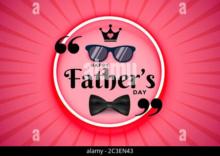 Happy father's day greeting, celebration card with specs and crown, poster vector illustration Stock Vector