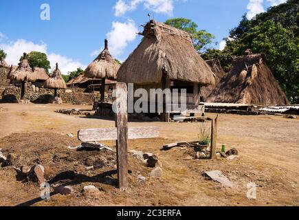 Traditional village Bena on Flores Island Indonesia, Stock Photo