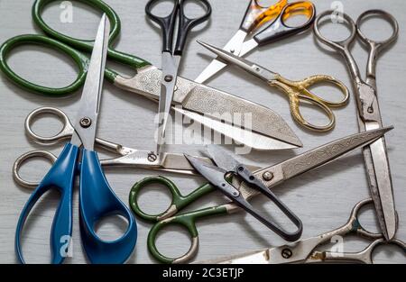 Old sewing scissors Stock Photo