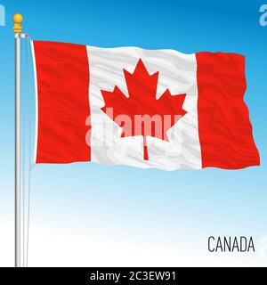 Canadian official flag, North America, vector illustration, maple leaf Stock Vector