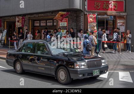 Taxi in Yokohama Chinatown, Yokohama, Japan Stock Photo