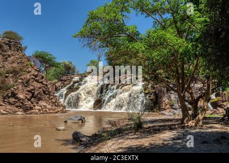 waterfall in Awash National Park, Ethiopia Stock Photo