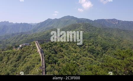 The Great Wall of China in Mutianyu near Beijing. Stock Photo