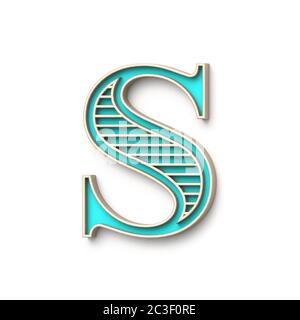 Classic old fashioned font Letter S 3D Stock Photo