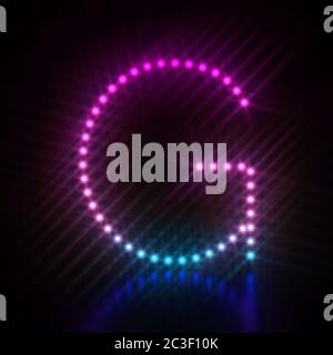 Pink blue dot light font Letter G 3D Stock Photo