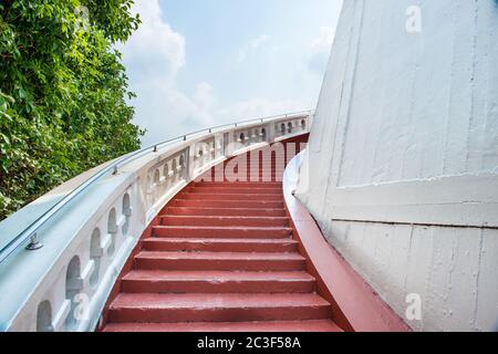 View of empty spiral staircase Stock Photo