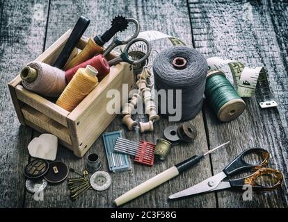 Sewing tools Stock Photo