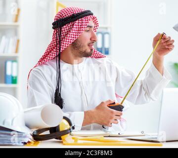 Arab engineer working on new project Stock Photo