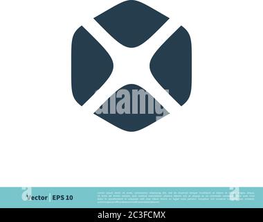 X Letter Hexagonal Shape Icon Vector Logo Template Illustration Design. Vector EPS 10. Stock Vector