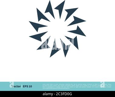 Abstract Ornamental Circle Arrows Icon Vector Logo Template Illustration Design. Vector EPS 10. Stock Vector
