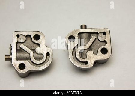 Car belt tensioner isolated on the white background. Spare parts. Stock Photo