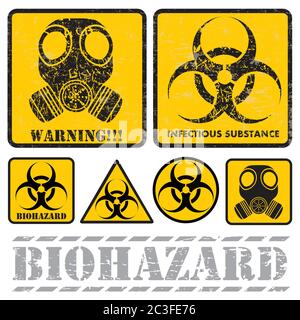 set of signs warning of biological hazards Stock Vector