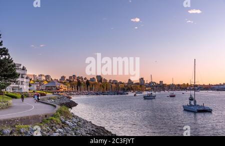 View of Vancouver's False Creek from Granville Bridge Stock Photo