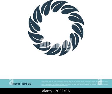 Circle Leaf Ornamental Icon Vector Logo Template Illustration Design. Vector EPS 10. Stock Vector