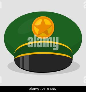 military cap for military equipment isolated vector illustration Stock Vector