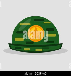 military helmet for military equipment isolated vector illustration Stock Vector