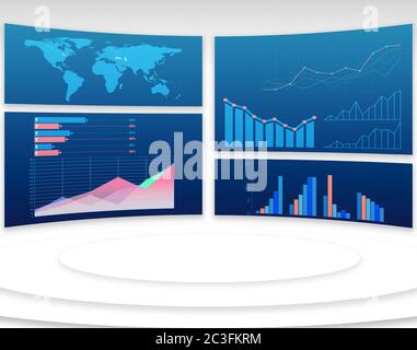 The business charts and infographics - 3d rendering Stock Photo - Alamy