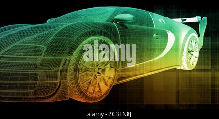 Car Design Abstract Background Concept Art Stock Photo