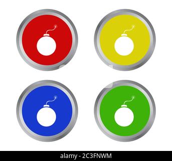 bomb icon illustrated in vector on white background Stock Photo