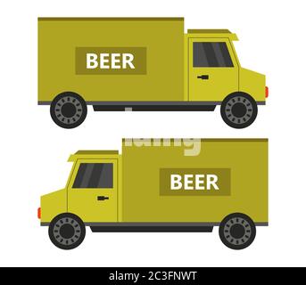 beer truck icon illustrated in vector on white background Stock Photo