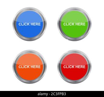 click here icon illustrated in vector on white background Stock Photo